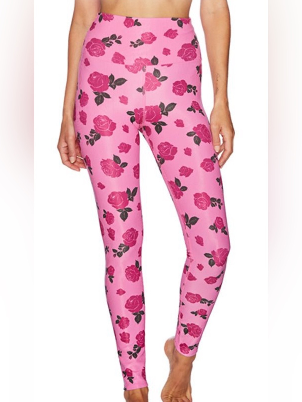 Beach Riot Ayla Pink Rose Print High-Waist Leggings